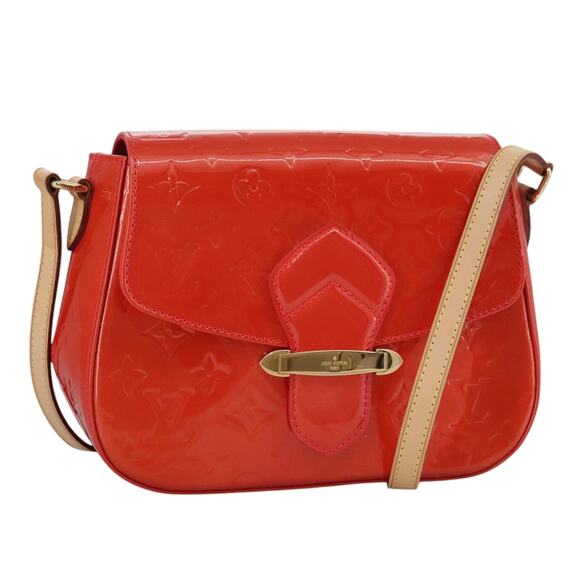 LOUIS VUITTON Vernis Bell Flowergm Bag Rouge Grunadine M91729 - Picture 1 of 16